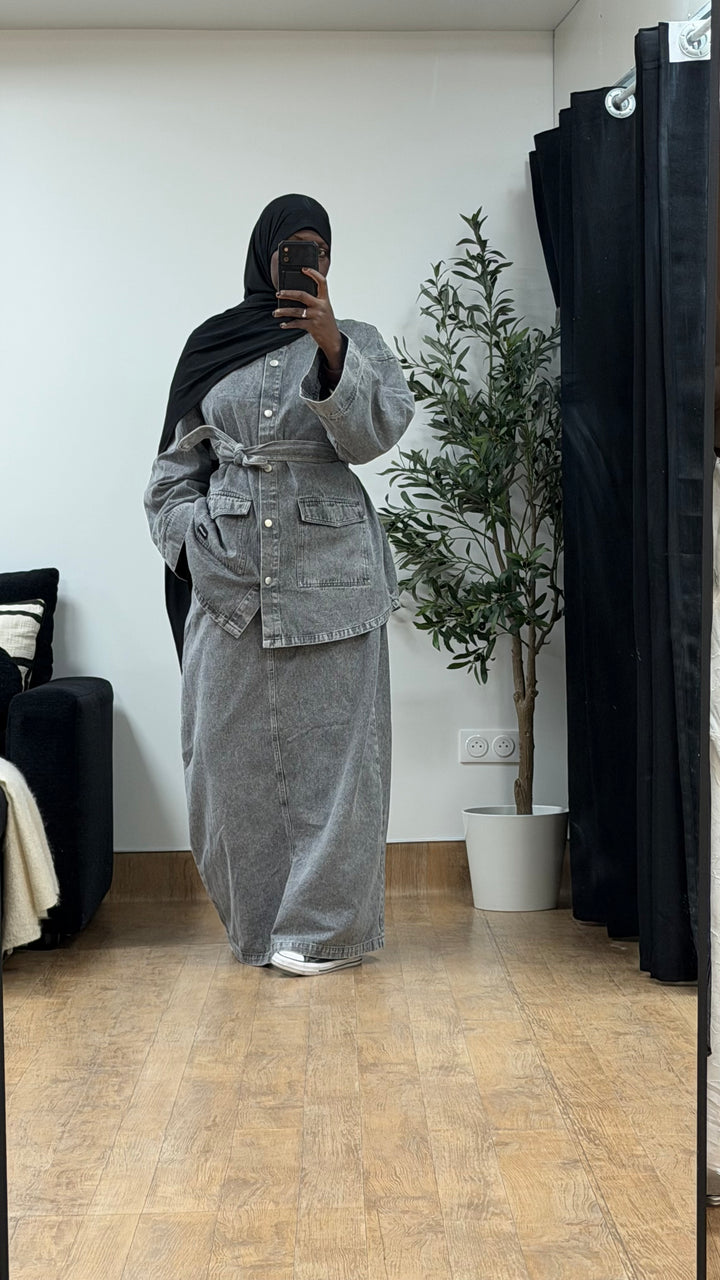 ENSEMBLE JUPE JEAN SIGNATURE