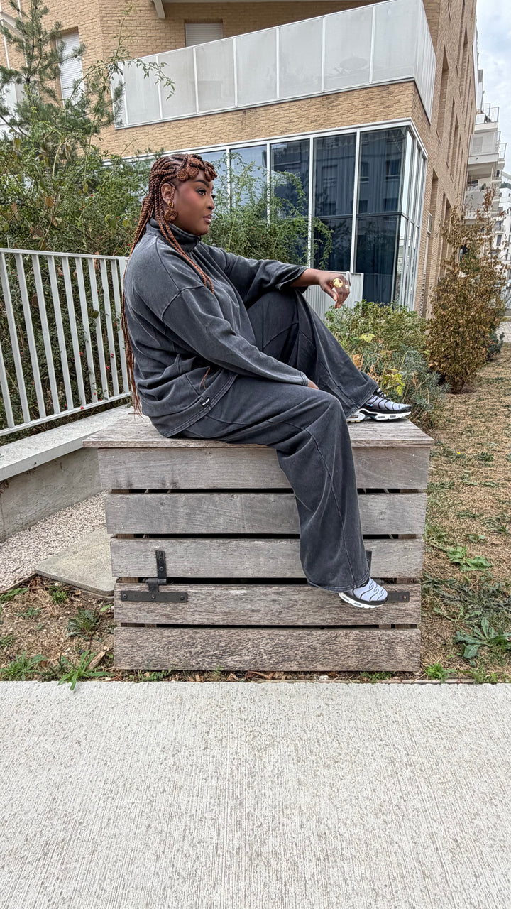 ENSEMBLE JOGGING PANTALON TISSU DÉLAVÉ