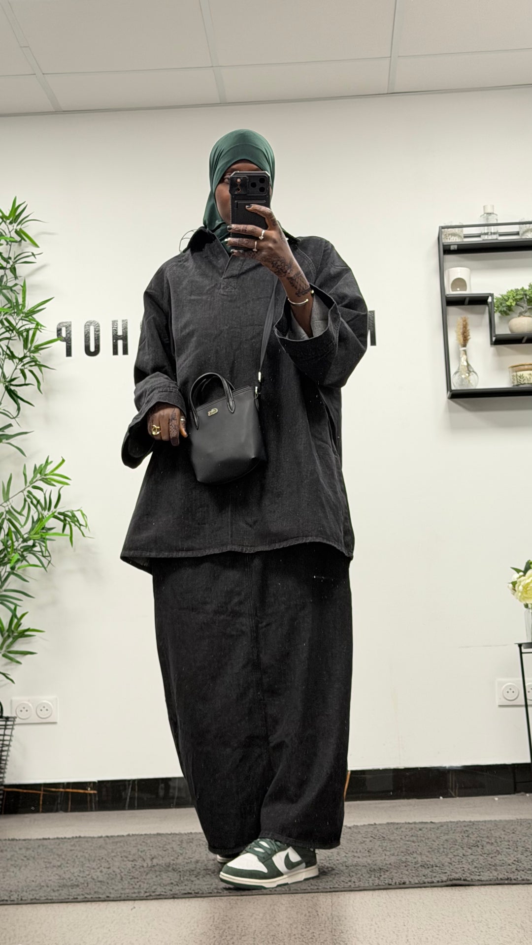 Ensemble jupe en jean noir