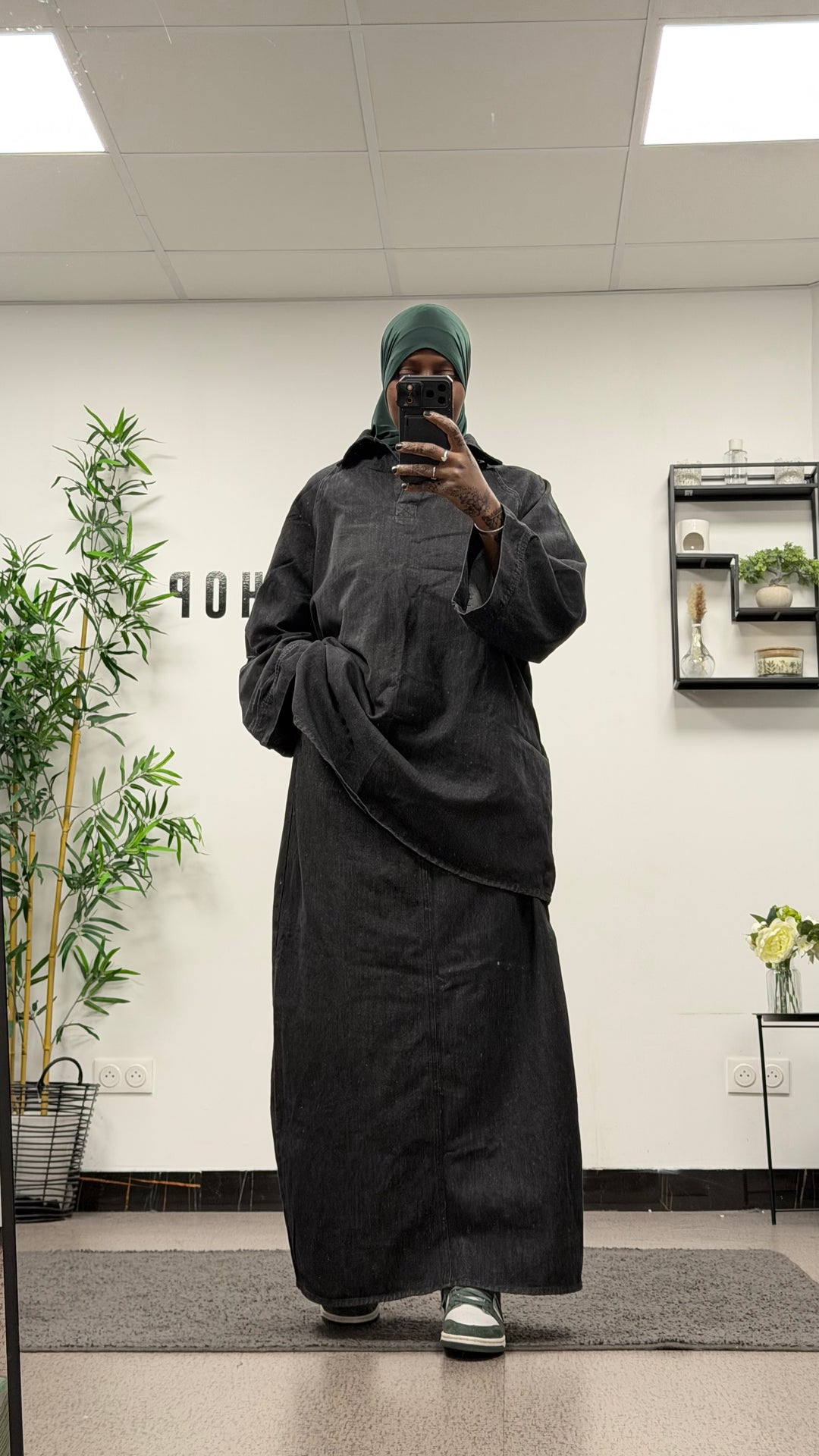 Ensemble jupe en jean noir