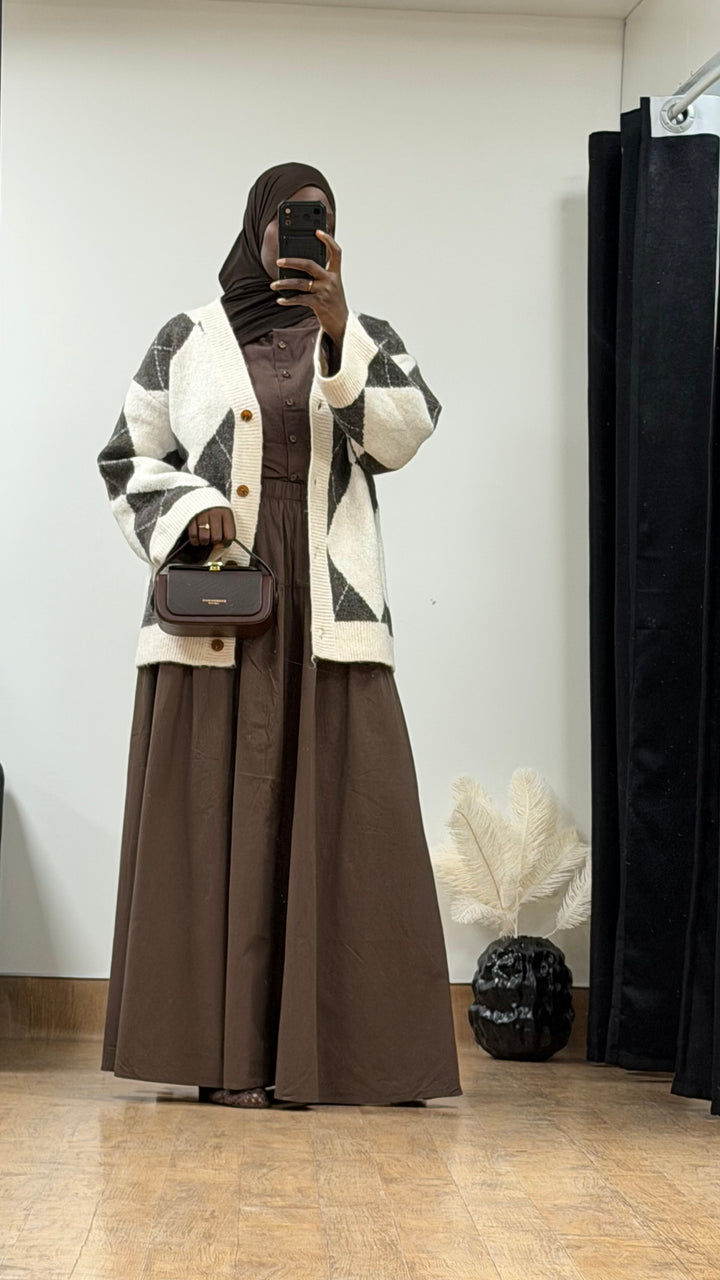 Cardigan bicolore à boutons