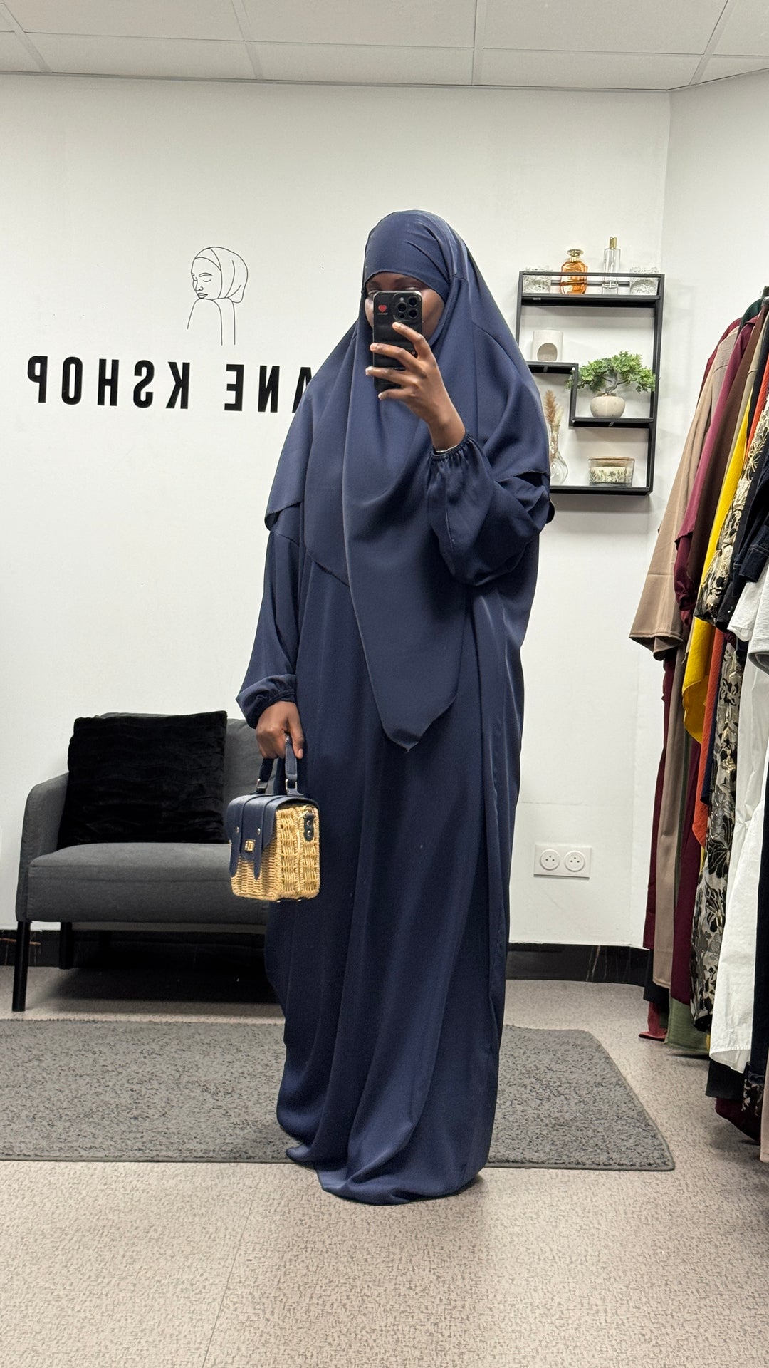 Robe & khimar en soie