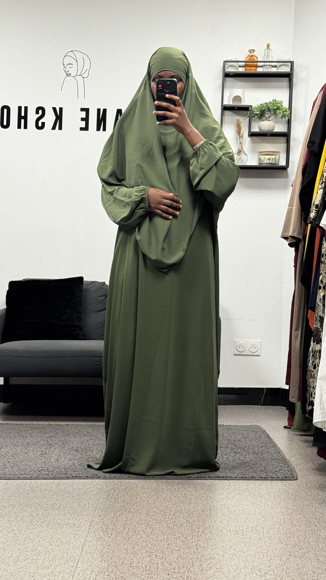 Robe & khimar en soie