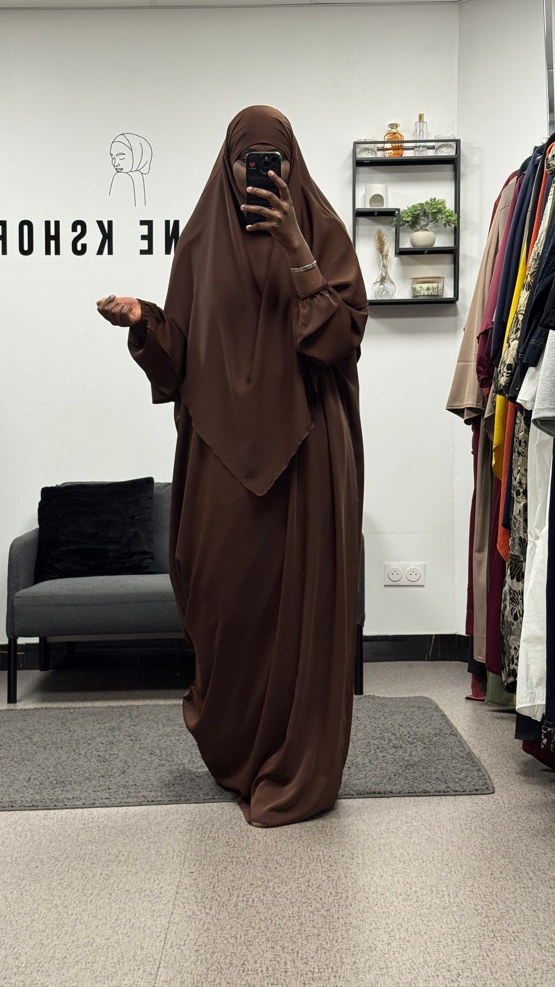 Robe & khimar en soie