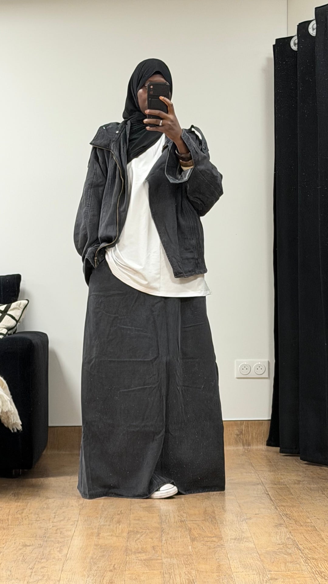 Jupe jean évasé