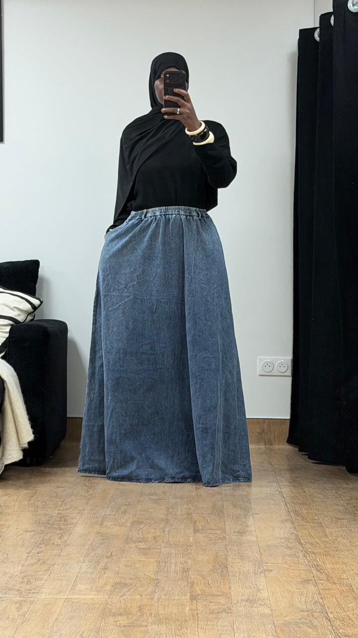 Jupe jean évasé