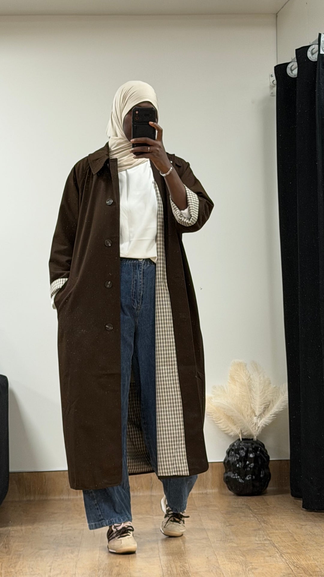 TRENCH LONG DOUBLURE CARREAUX