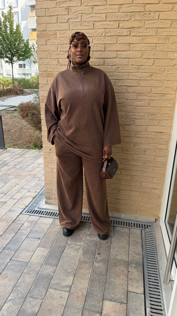 ENSEMBLE JOGGING PANTALON TISSU DÉLAVÉ