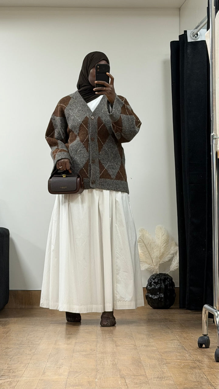 Cardigan bicolore à boutons