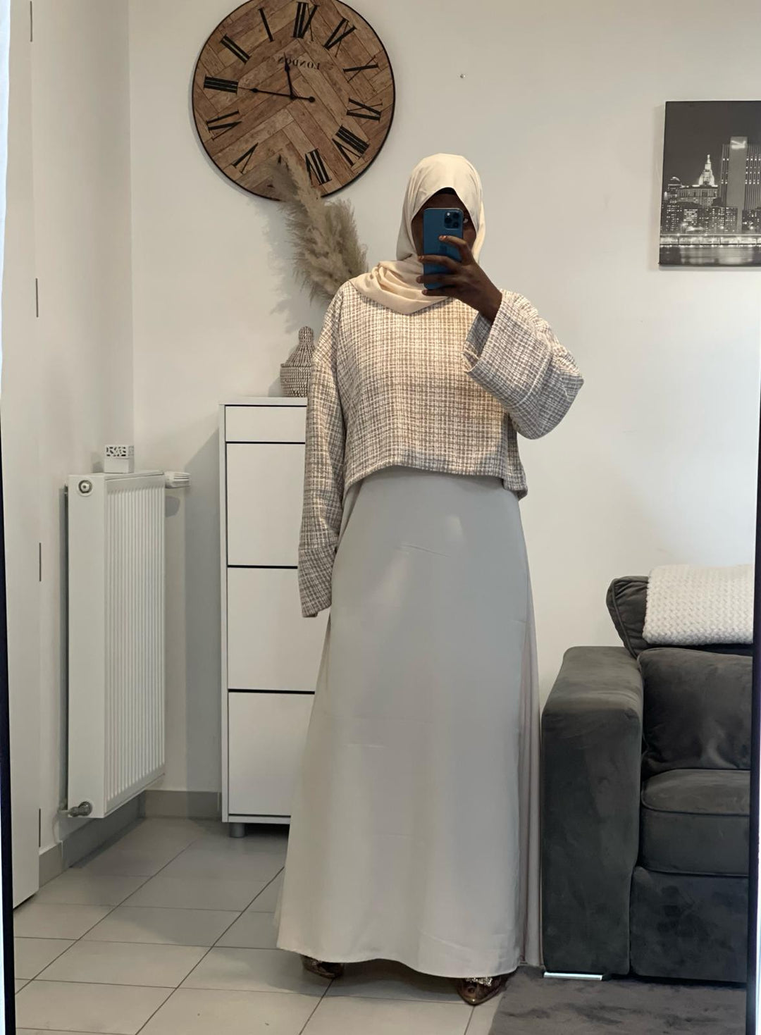 2-piece dress and cropped sweater
