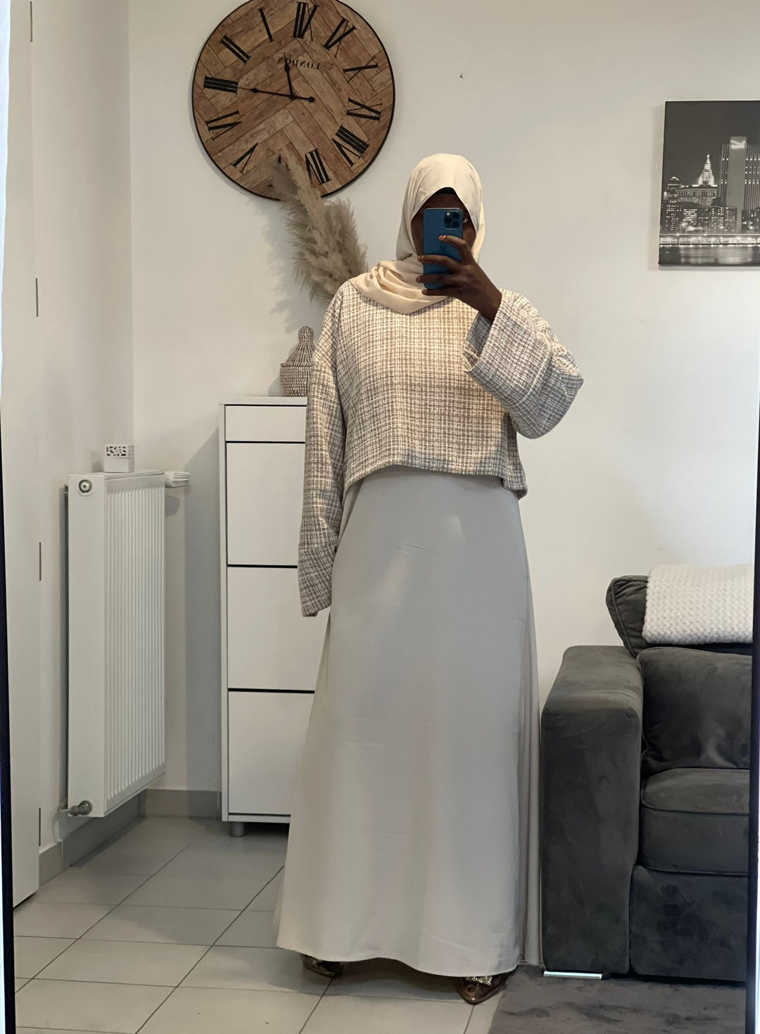 2-piece dress and cropped sweater