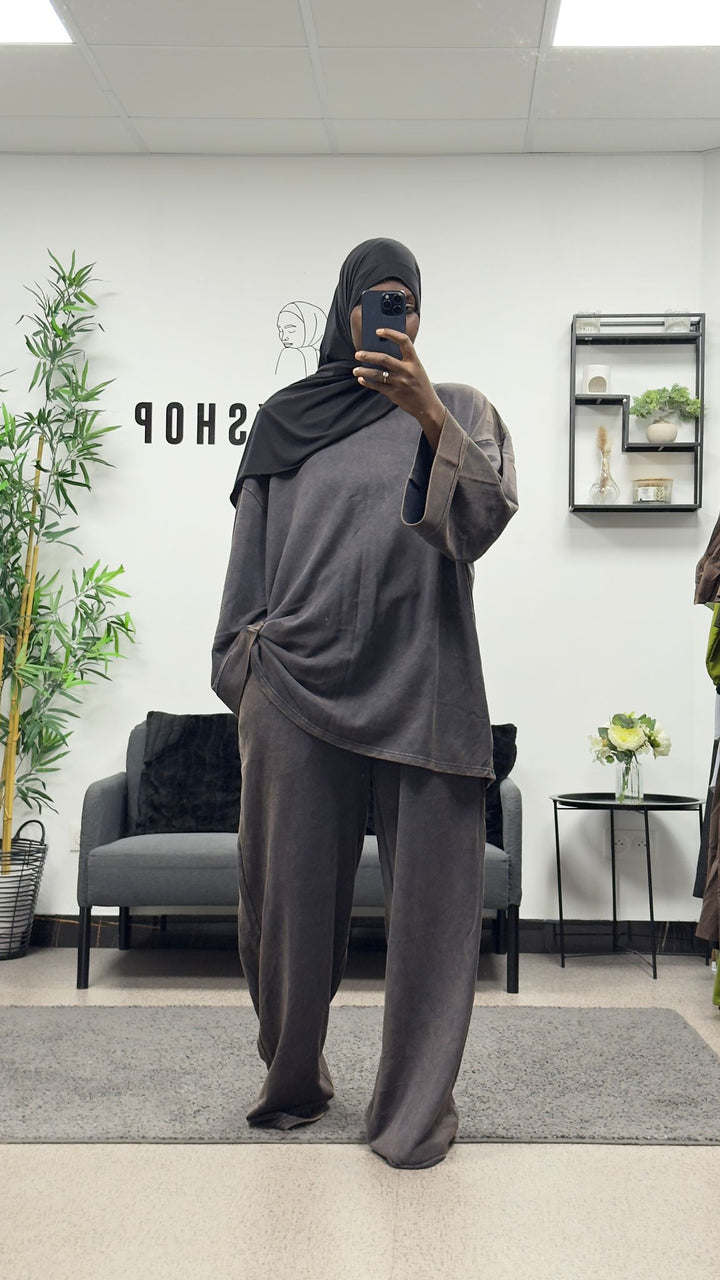 ENSEMBLE JOGGING PANTALON TISSU DÉLAVÉ