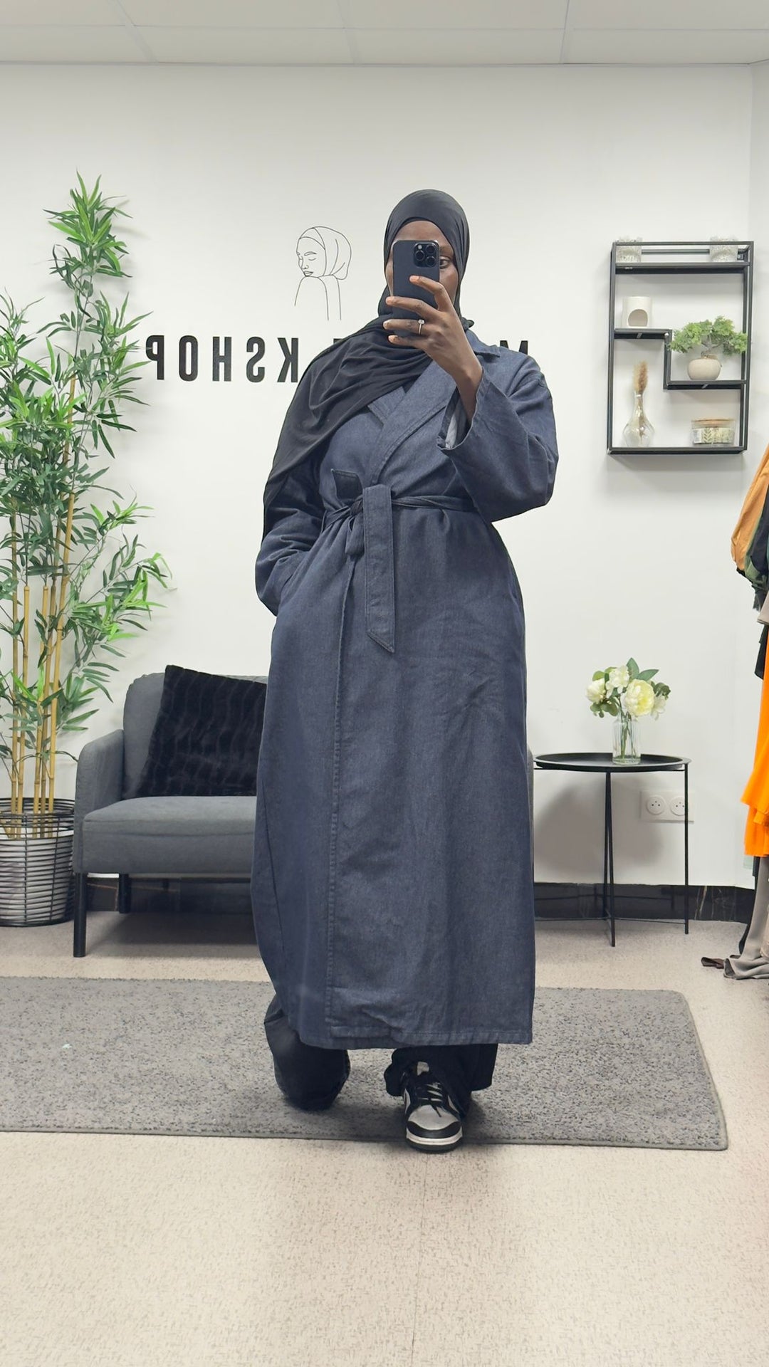 Veste en jean longue