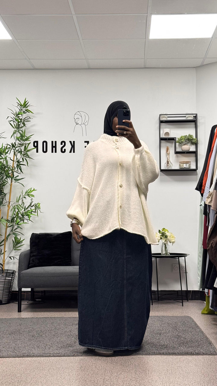 Cardigan oversize a boutons