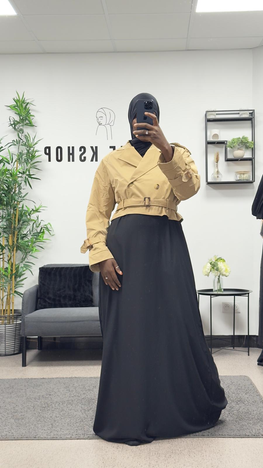 Trench court croisé