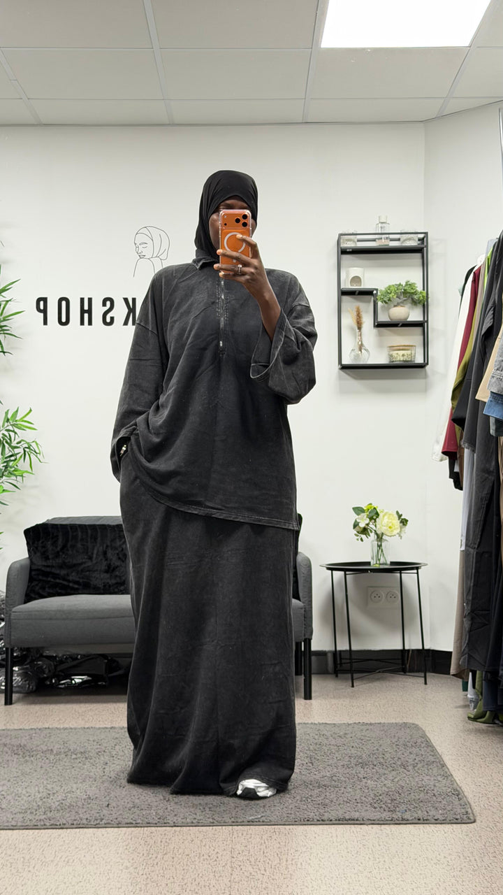 Ensemble jupe délavée Amina