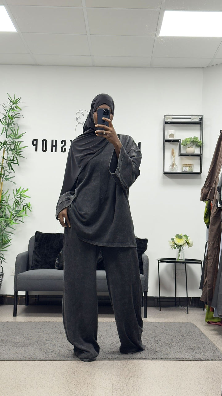 ENSEMBLE JOGGING PANTALON TISSU DÉLAVÉ