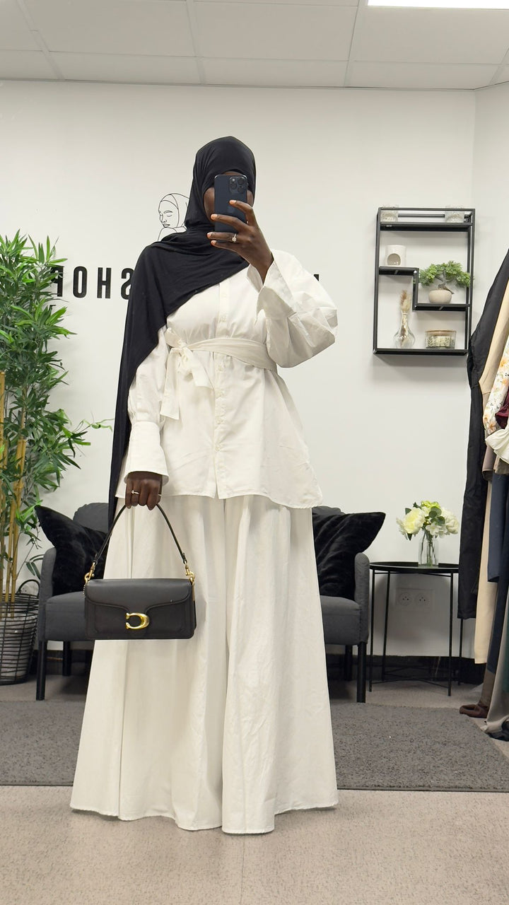 ENSEMBLE JUPE & CHEMISE 100% COTON