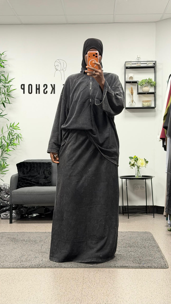 Ensemble jupe délavée Amina