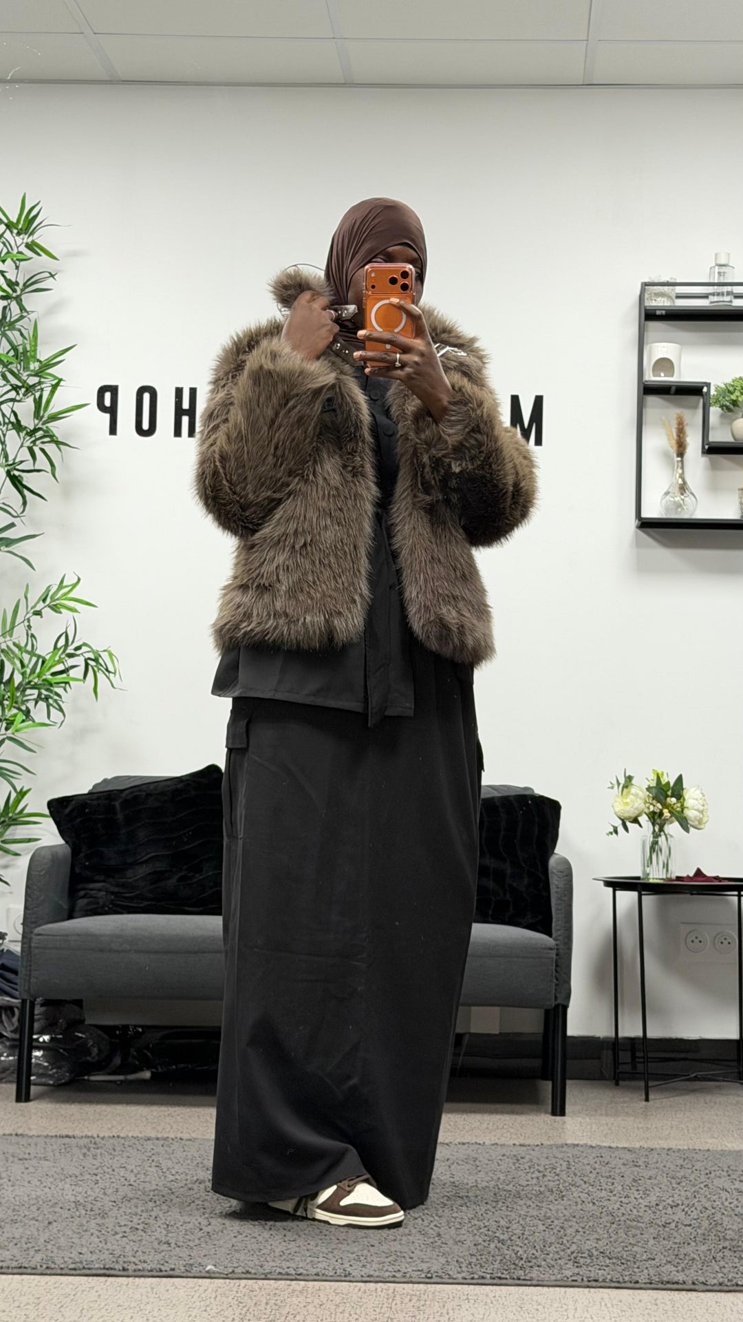 Veste jean & fourrure réversible