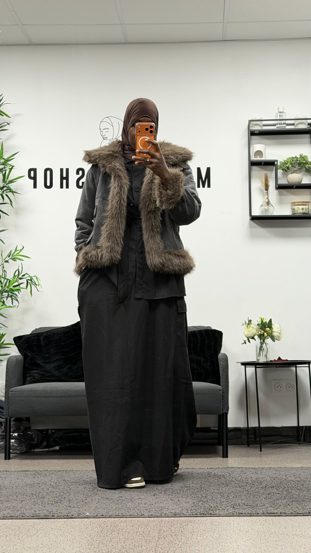 Veste jean & fourrure réversible