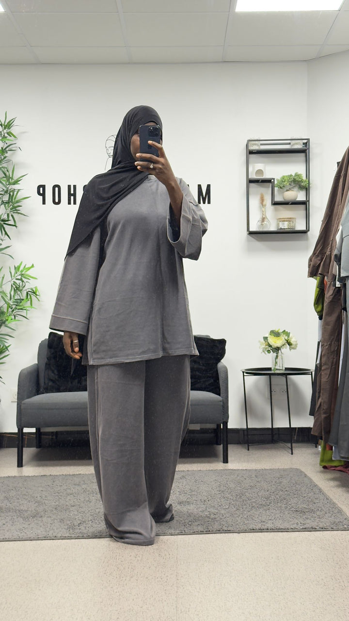 ENSEMBLE JOGGING PANTALON TISSU DÉLAVÉ