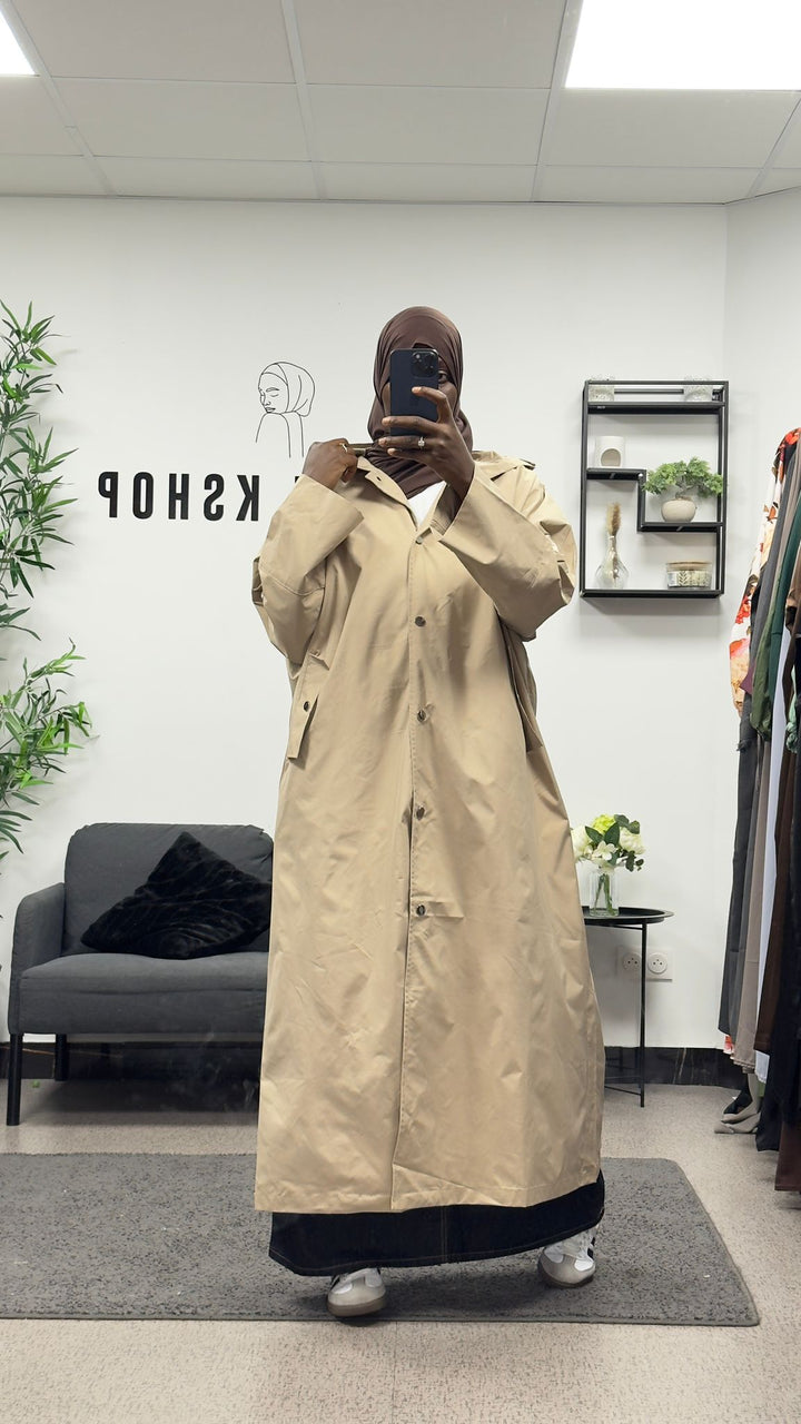 IMPERMÉABLE LONG A BOUTONS