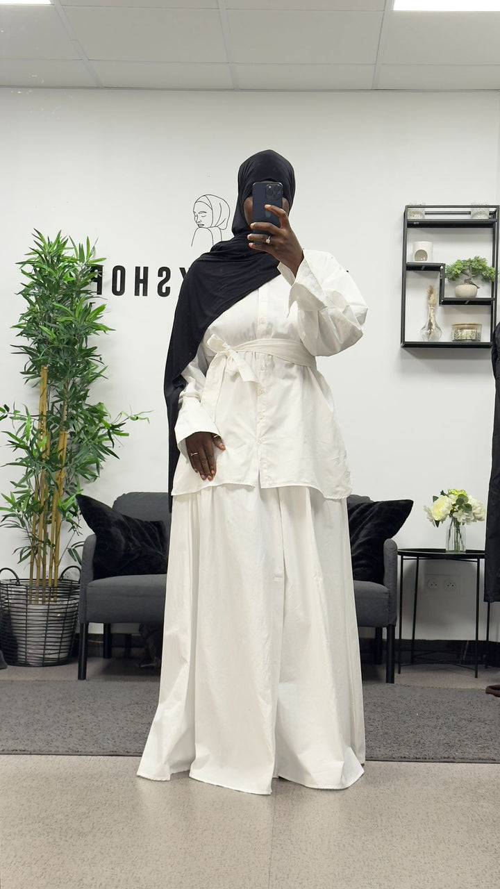 ENSEMBLE JUPE & CHEMISE 100% COTON
