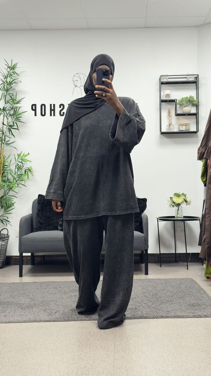 ENSEMBLE JOGGING PANTALON TISSU DÉLAVÉ