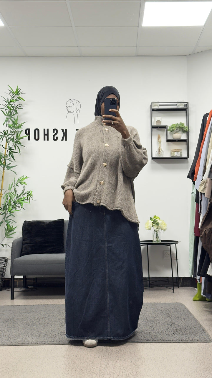 Cardigan oversize a boutons