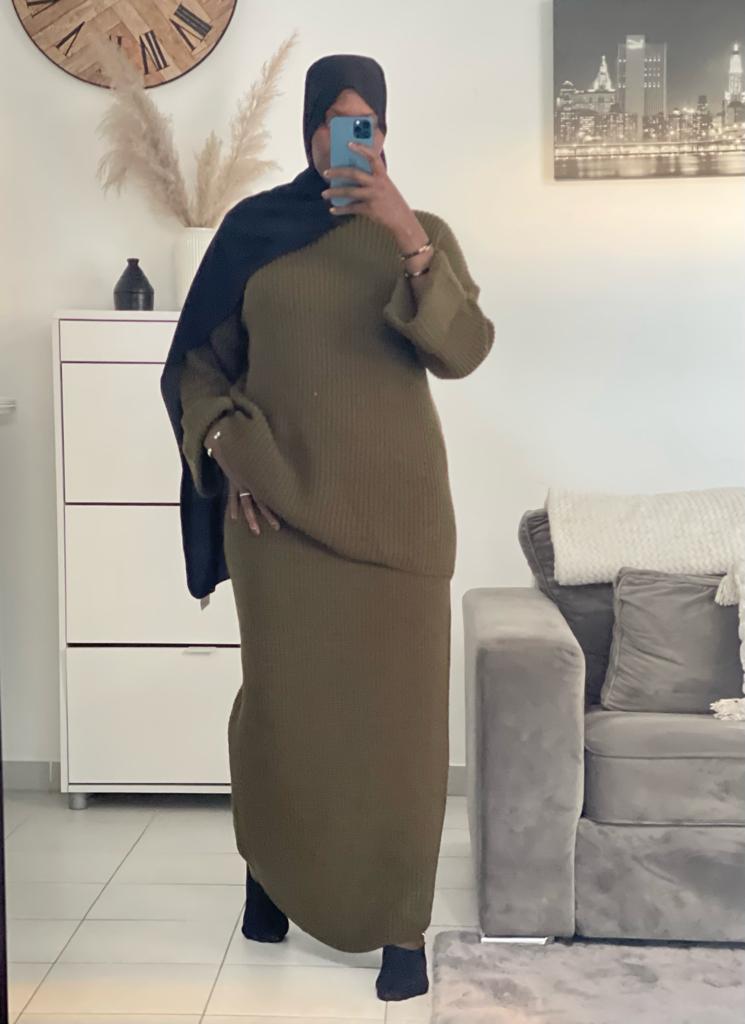 Halima wool skirt set standard size up to 1m75