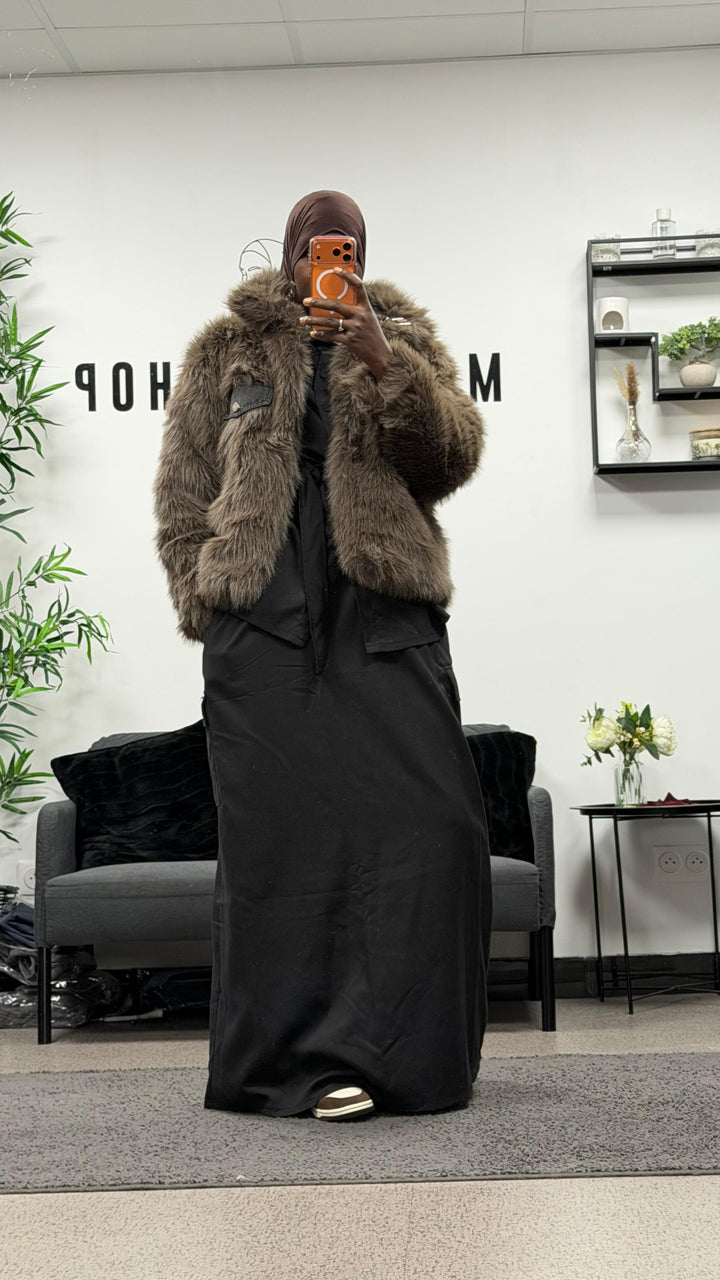 Veste jean & fourrure réversible