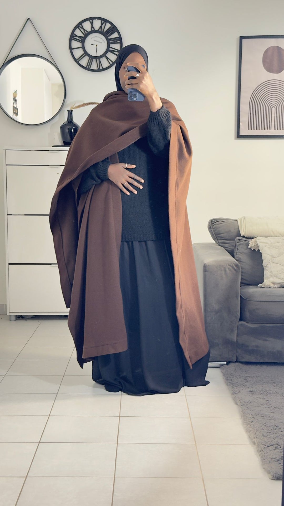 MANTEAU PONCHO LONG
